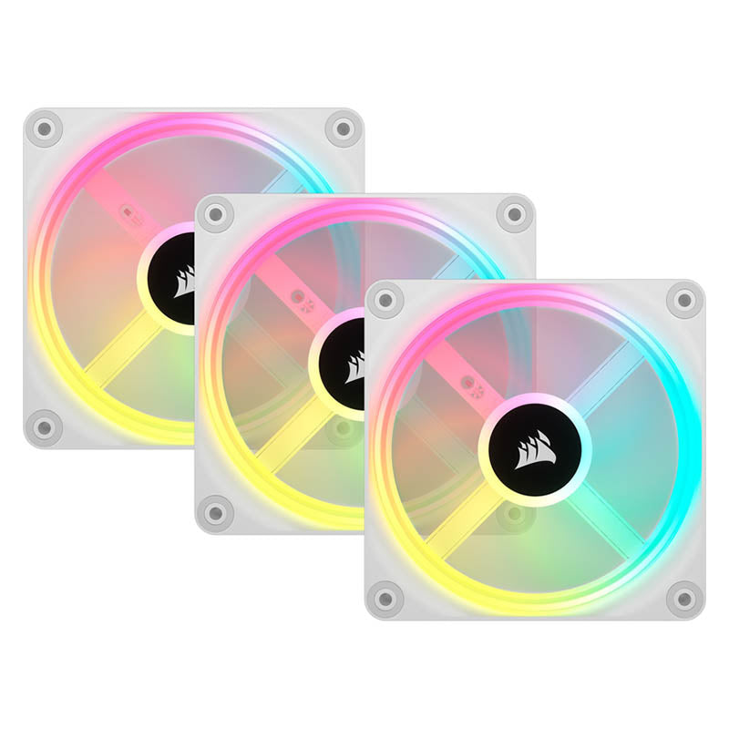 Ventilador Corsair QX120 RGB 120mm Triple Pack Blanco