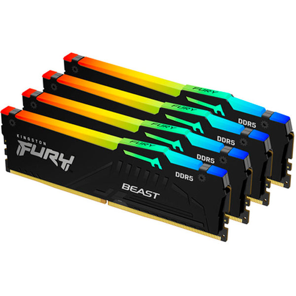 Memoria DDR5 Kingston Fury Beast RGB 128GB 4x32GB 5600MHz CL40 XMP Negro