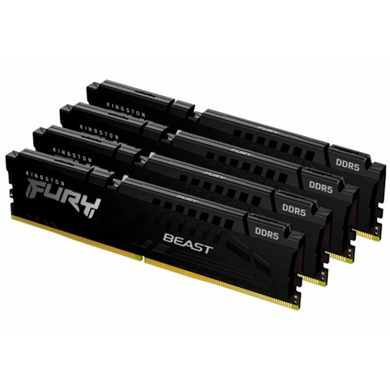 Memoria DDR5 Kingston Fury Beast 128GB 4x32GB 5600MHz CL40 XMP Negro
