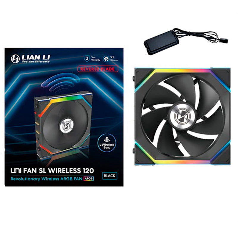 Ventilador Lian Li Uni Fan SL ARGB Reverse Blade 120mm Wireless Negro