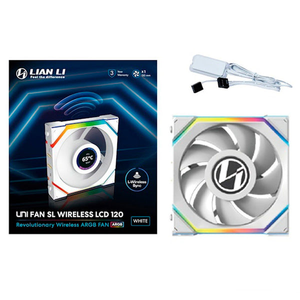 Ventilador Lian Li Uni Fan SL LCD ARGB 120mm Wireless Blanco