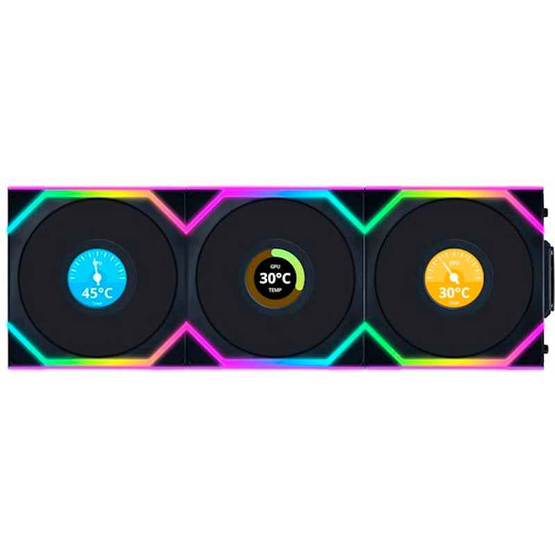 Ventilador Lian Li Uni Fan SL LCD ARGB 120mm Triple Pack Wireless Negro