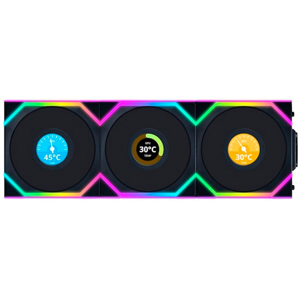 Ventilador Lian Li Uni Fan SL LCD ARGB 120mm Triple Pack Wireless Negro