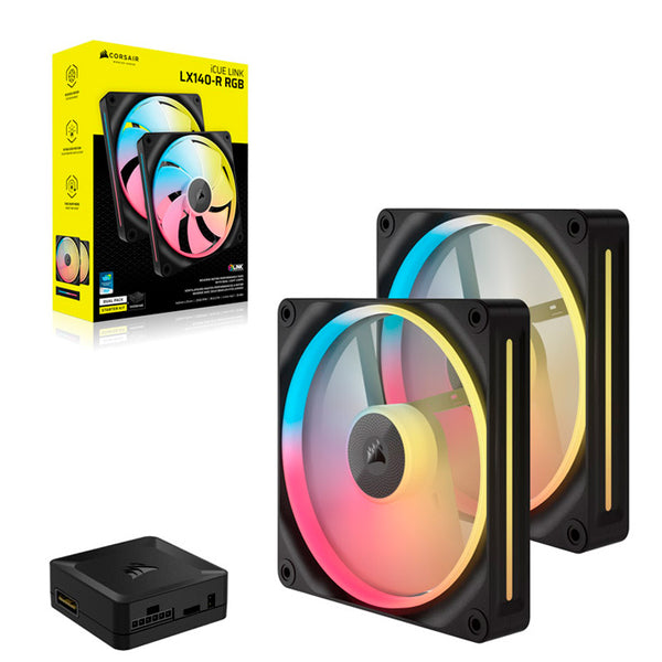 Ventilador Corsair iCUE LINK LX140-R Reverse RGB PWM 140mm Dual Pack Negro