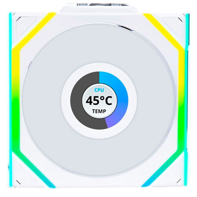 Ventilador Lian Li Uni Fan SL120 Wireless LCD ARGB Reverse Blade 120mm Blanco