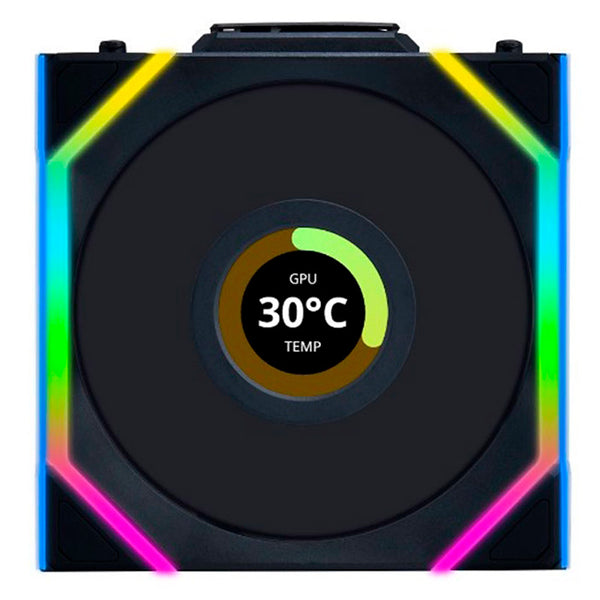 Ventilador Lian Li Uni Fan SL120 Wireless LCD ARGB Reverse Blade 120mm Negro