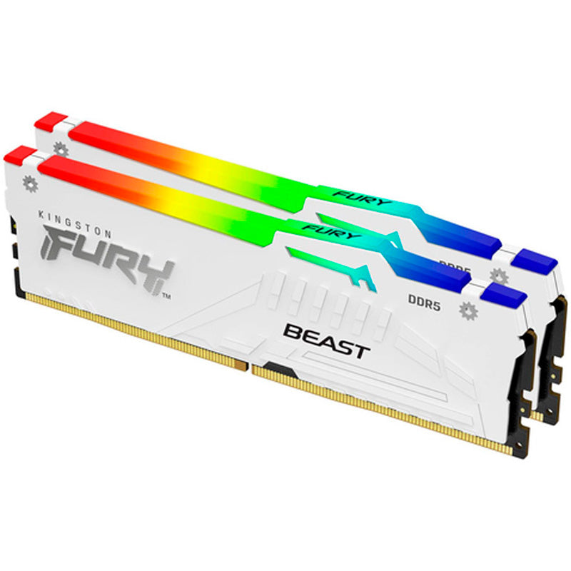 Memoria DDR5 Kingston Fury Beast RGB 64GB 2x32GB 6000MHz CL30 EXPO-XMP Blanco