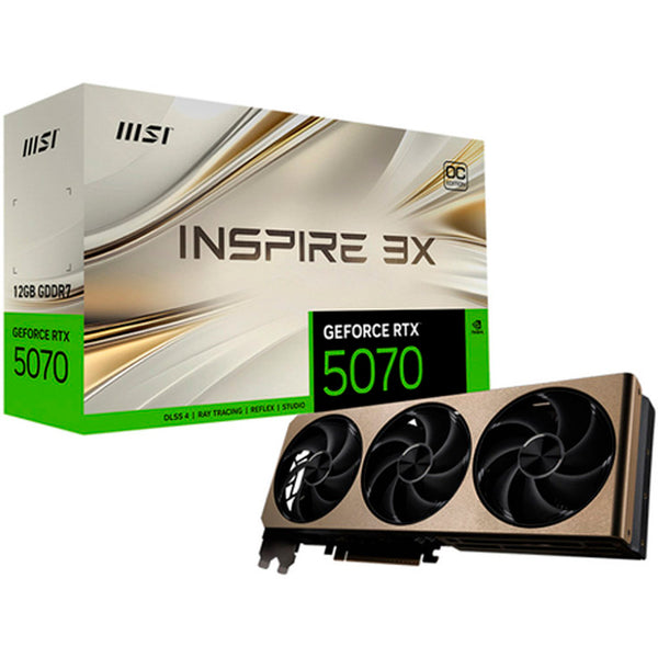 Tarjeta Gráfica MSI GeForce RTX 5070 INSPIRE 3X OC 12GB GDDR7 DLSS4